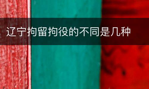 辽宁拘留拘役的不同是几种