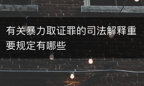 有关暴力取证罪的司法解释重要规定有哪些