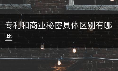 专利和商业秘密具体区别有哪些