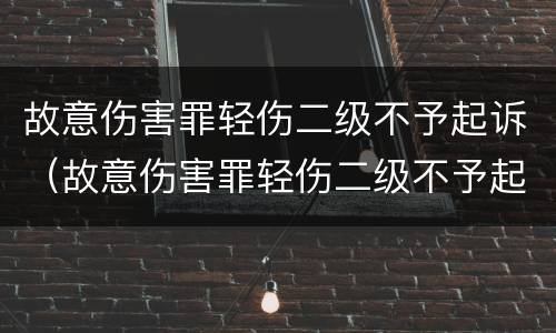 故意伤害罪轻伤二级不予起诉（故意伤害罪轻伤二级不予起诉吗）