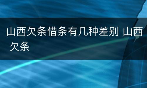 山西欠条借条有几种差别 山西 欠条