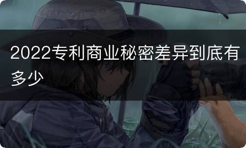 2022专利商业秘密差异到底有多少