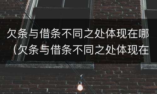 欠条与借条不同之处体现在哪（欠条与借条不同之处体现在哪里）