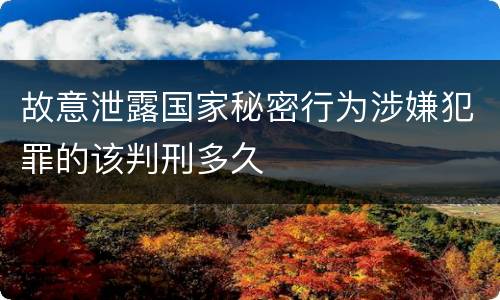 故意泄露国家秘密行为涉嫌犯罪的该判刑多久