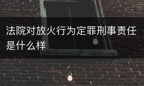 法院对放火行为定罪刑事责任是什么样