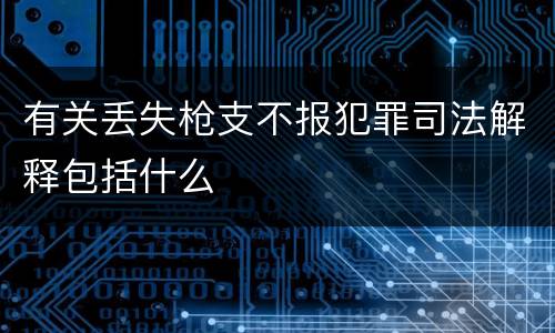 有关丢失枪支不报犯罪司法解释包括什么