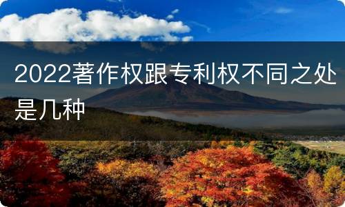 2022著作权跟专利权不同之处是几种