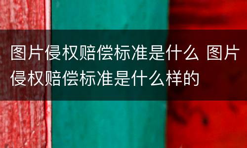 图片侵权赔偿标准是什么 图片侵权赔偿标准是什么样的