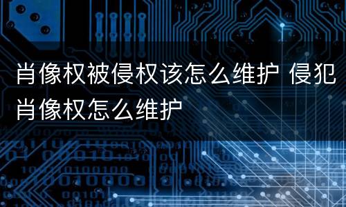 肖像权被侵权该怎么维护 侵犯肖像权怎么维护