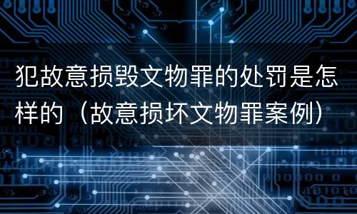 犯故意损毁文物罪的处罚是怎样的（故意损坏文物罪案例）