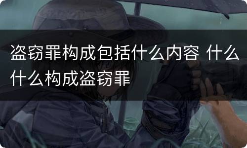 盗窃罪构成包括什么内容 什么什么构成盗窃罪