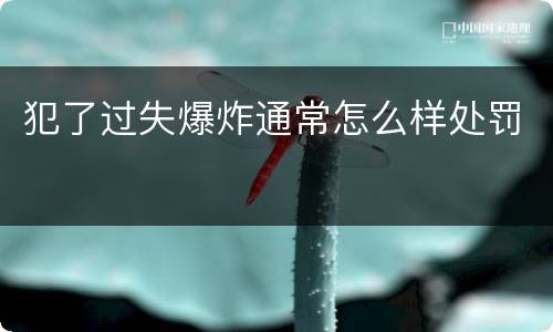 犯了过失爆炸通常怎么样处罚