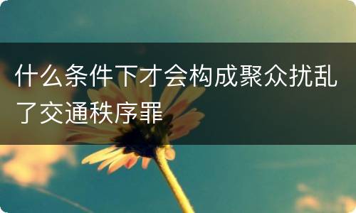 什么条件下才会构成聚众扰乱了交通秩序罪