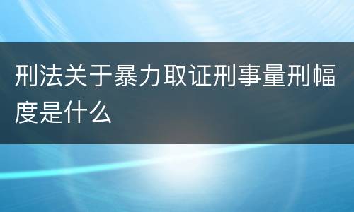 刑法关于暴力取证刑事量刑幅度是什么