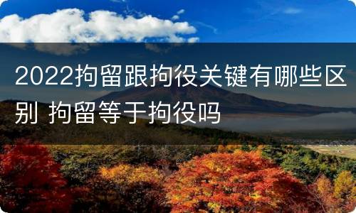 2022拘留跟拘役关键有哪些区别 拘留等于拘役吗