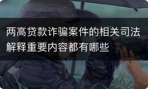 两高贷款诈骗案件的相关司法解释重要内容都有哪些