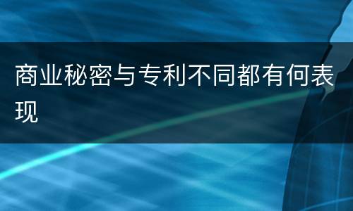 商业秘密与专利不同都有何表现