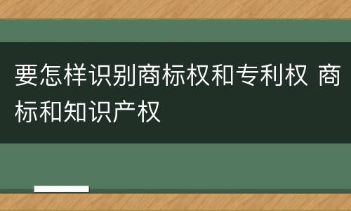 要怎样识别商标权和专利权 商标和知识产权