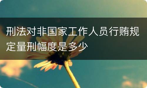 刑法对非国家工作人员行贿规定量刑幅度是多少