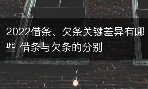 2022借条、欠条关键差异有哪些 借条与欠条的分别
