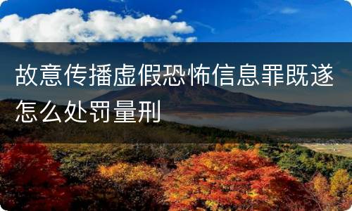 故意传播虚假恐怖信息罪既遂怎么处罚量刑