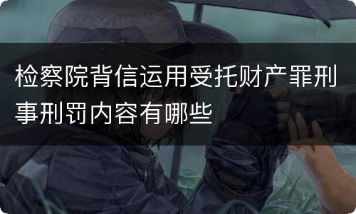 检察院背信运用受托财产罪刑事刑罚内容有哪些
