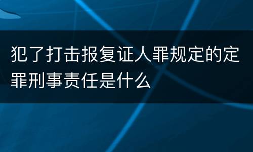 犯了打击报复证人罪规定的定罪刑事责任是什么