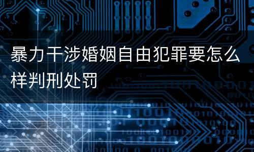 暴力干涉婚姻自由犯罪要怎么样判刑处罚