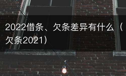 2022借条、欠条差异有什么（欠条2021）
