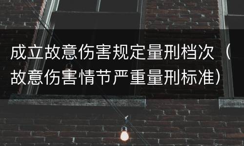 成立故意伤害规定量刑档次（故意伤害情节严重量刑标准）