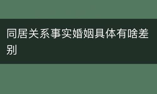 同居关系事实婚姻具体有啥差别