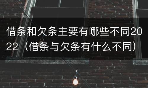借条和欠条主要有哪些不同2022（借条与欠条有什么不同）