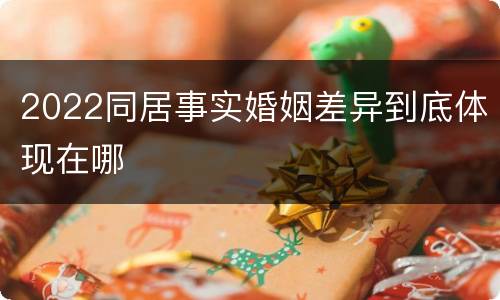 2022同居事实婚姻差异到底体现在哪