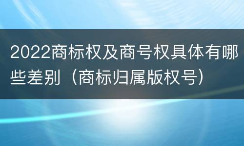 2022商标权及商号权具体有哪些差别(商标归属版权号)