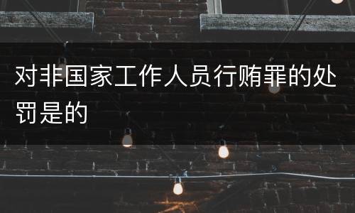 对非国家工作人员行贿罪的处罚是的