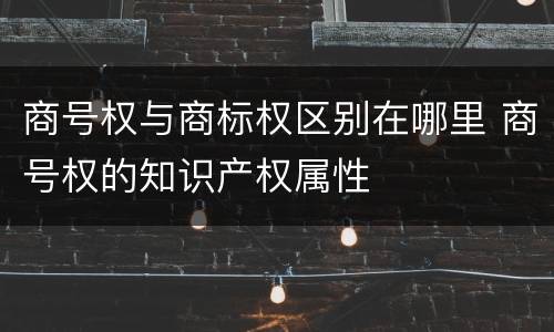 商号权与商标权区别在哪里 商号权的知识产权属性