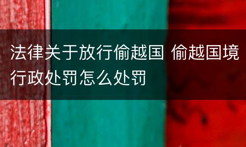 法律关于放行偷越国 偷越国境行政处罚怎么处罚