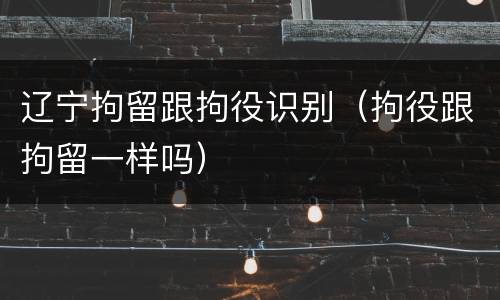 辽宁拘留跟拘役识别（拘役跟拘留一样吗）