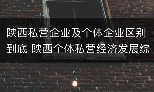 陕西私营企业及个体企业区别到底 陕西个体私营经济发展综合服务平台