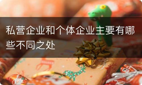 私营企业和个体企业主要有哪些不同之处