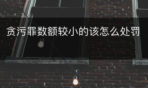 贪污罪数额较小的该怎么处罚