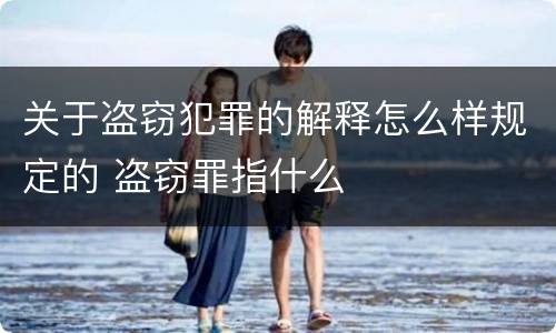 关于盗窃犯罪的解释怎么样规定的 盗窃罪指什么