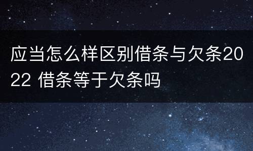 应当怎么样区别借条与欠条2022 借条等于欠条吗