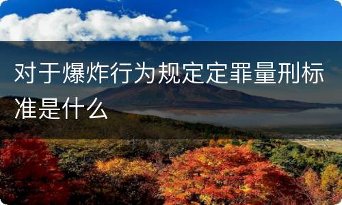 对于爆炸行为规定定罪量刑标准是什么