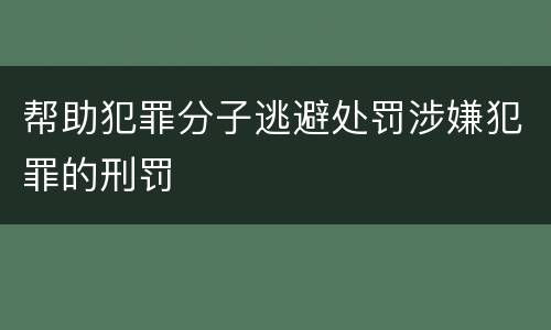 帮助犯罪分子逃避处罚涉嫌犯罪的刑罚