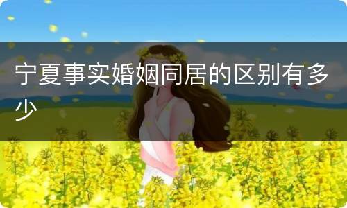宁夏事实婚姻同居的区别有多少