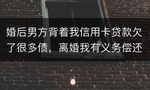 婚后男方背着我信用卡贷款欠了很多债，离婚我有义务偿还吗