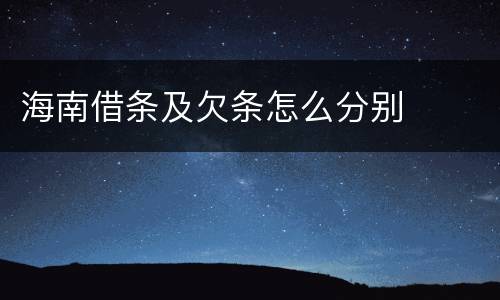 海南借条及欠条怎么分别