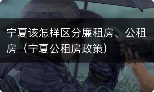 宁夏该怎样区分廉租房、公租房（宁夏公租房政策）