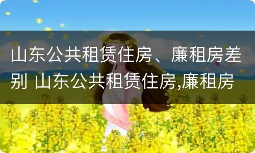 山东公共租赁住房、廉租房差别 山东公共租赁住房,廉租房差别在哪